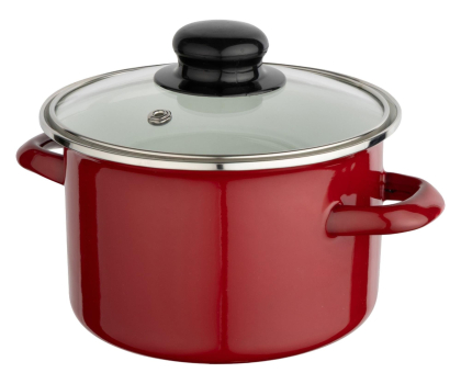 Naczynie do gotowania Altom Garnek emaliowany 16 cm 1,4 l pokrywka merlot indukcja